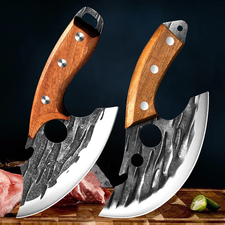 Premium Hand-Forged Boning and Meat Cleaver Knife Set